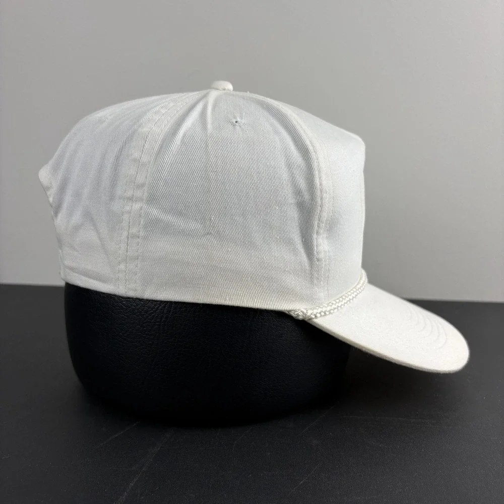 Vintage 80s REA Hybrids Seed Hat White Rope Cap Agriculture Farming Snapback